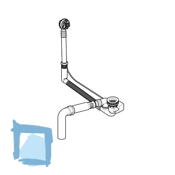 Geberit Badewannenablauf mit Drehbetätigung d52 - 52cm
