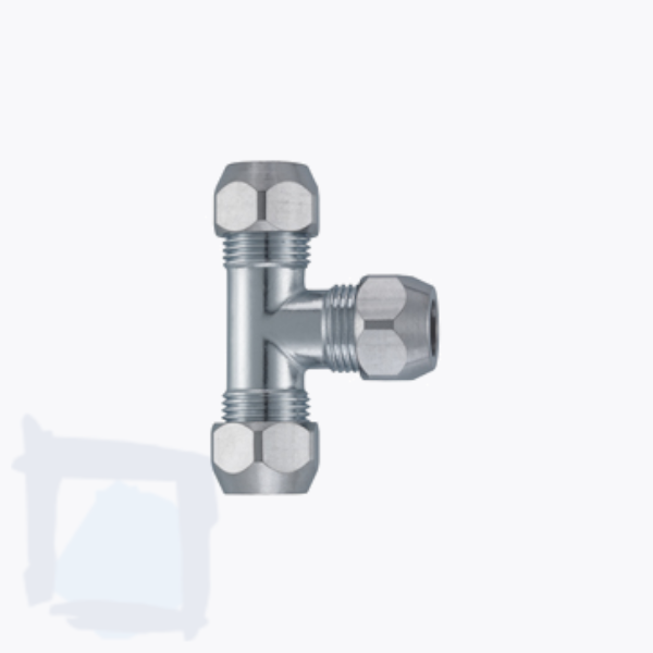 T-Stück mit 3 Verschraubungen ⅜" x 10 mm