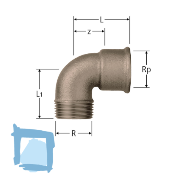 Nussbaum Optifitt-Serra-Winkel 1½"