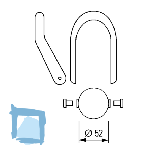 Griff Trigon-M Metall Umrüstset zu Wandmischer Arwa-Class