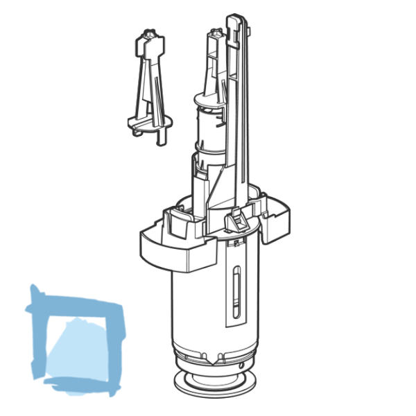 Geberit Spülventil für AP 128 Spülkästen weiss