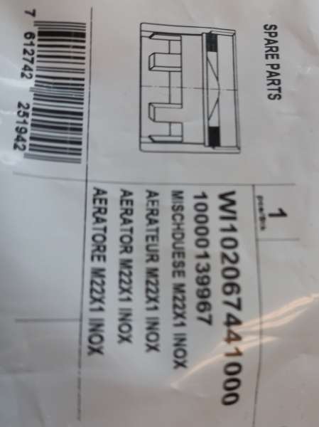 Arwa Mischdüse zu Zugauslauf Twin Inox M22x1