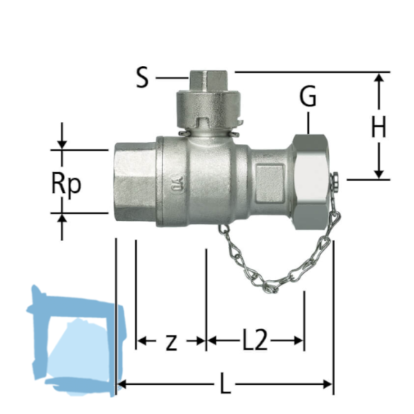 Nussbaum Kessel-Kugelhahn mit Innengewinde 1/2"