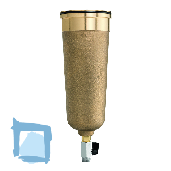 Nussbaum Filtertasse lang, mit Entleerventil, Rotguss