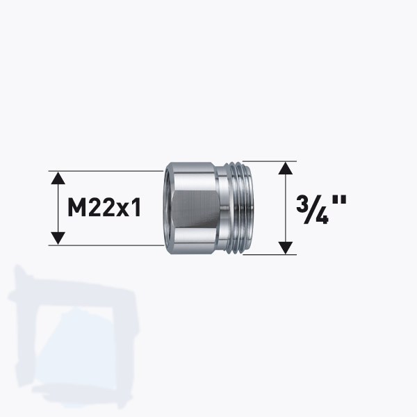 Reduktion M22x1 x ¾"