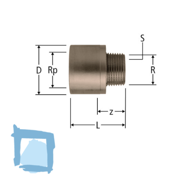 Nussbaum Optifitt-Serra-Verlängerung reduziert ½" x ⅜"